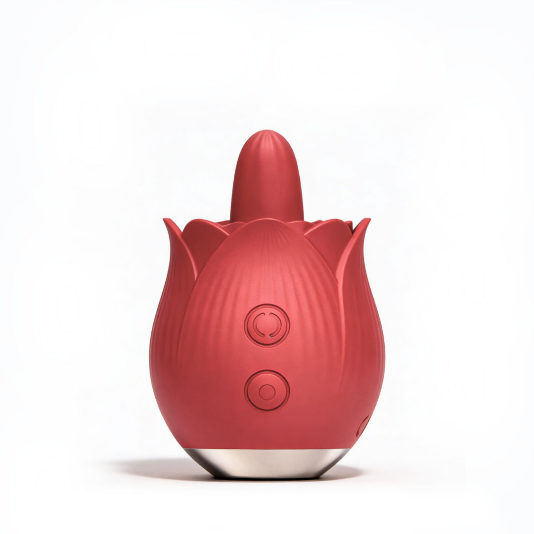 rechargeable rose vibrator silicone licking tongue