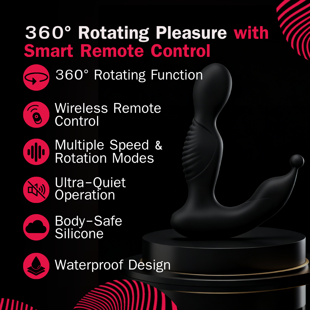 Rostating Anal Toy with Remote Control