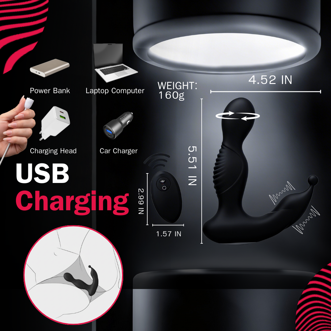 Rostating Anal Toy with Remote Control
